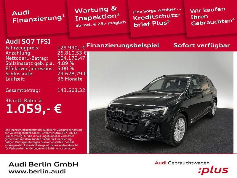 Mythosschwarz metallic Gebraucht 2025 Audi SQ7 Ambiente SUV | 129.990 € - Bild 1/3