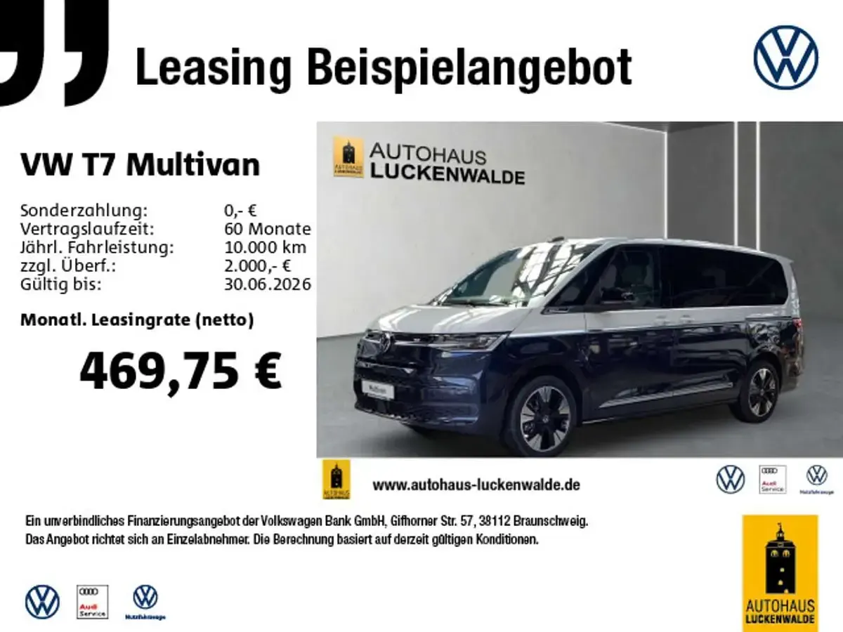Neu VW Multivan Edition 150 PS (110 kW) 2026 Weiß Van / Kleinbus