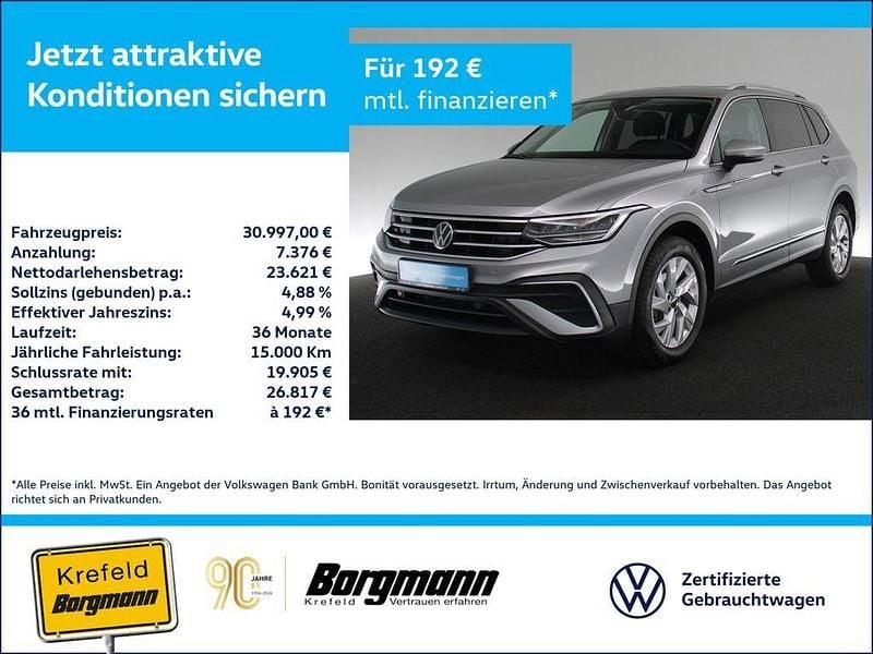 Pyritsilber metallic (metallic) Gebraucht 2023 VW Tiguan Allspace Life SUV | 30.997 € (Guter Preis) - Bild 1/3