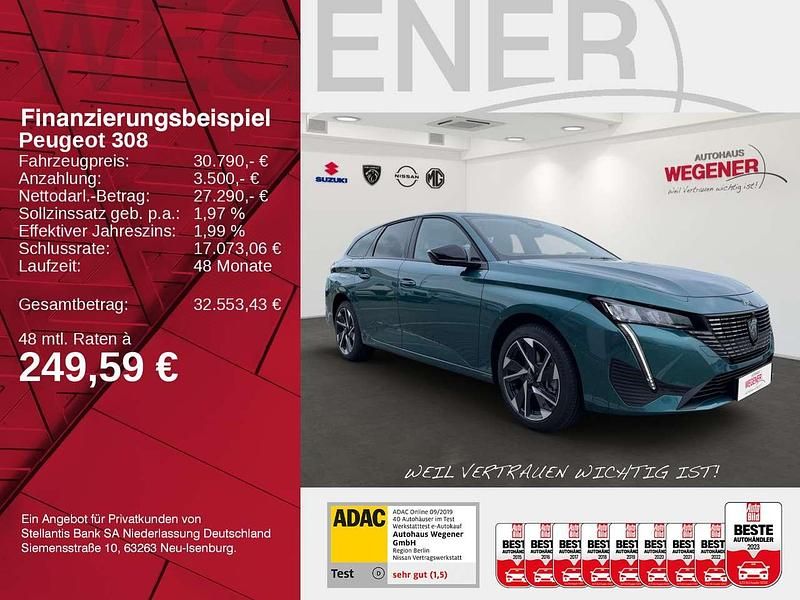 Neu Peugeot 308 SW Allure 131 PS (96 kW) 2025 Avatar blau met. Kombi