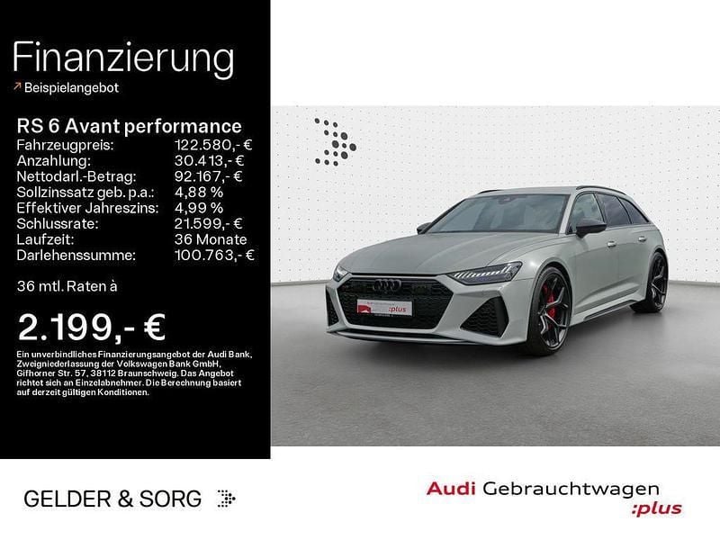 Matteffektlackierung audi exclusive Gebraucht 2023 Audi RS6 Performance Kombi | 122.580 € (Guter Preis) - Bild 1/4