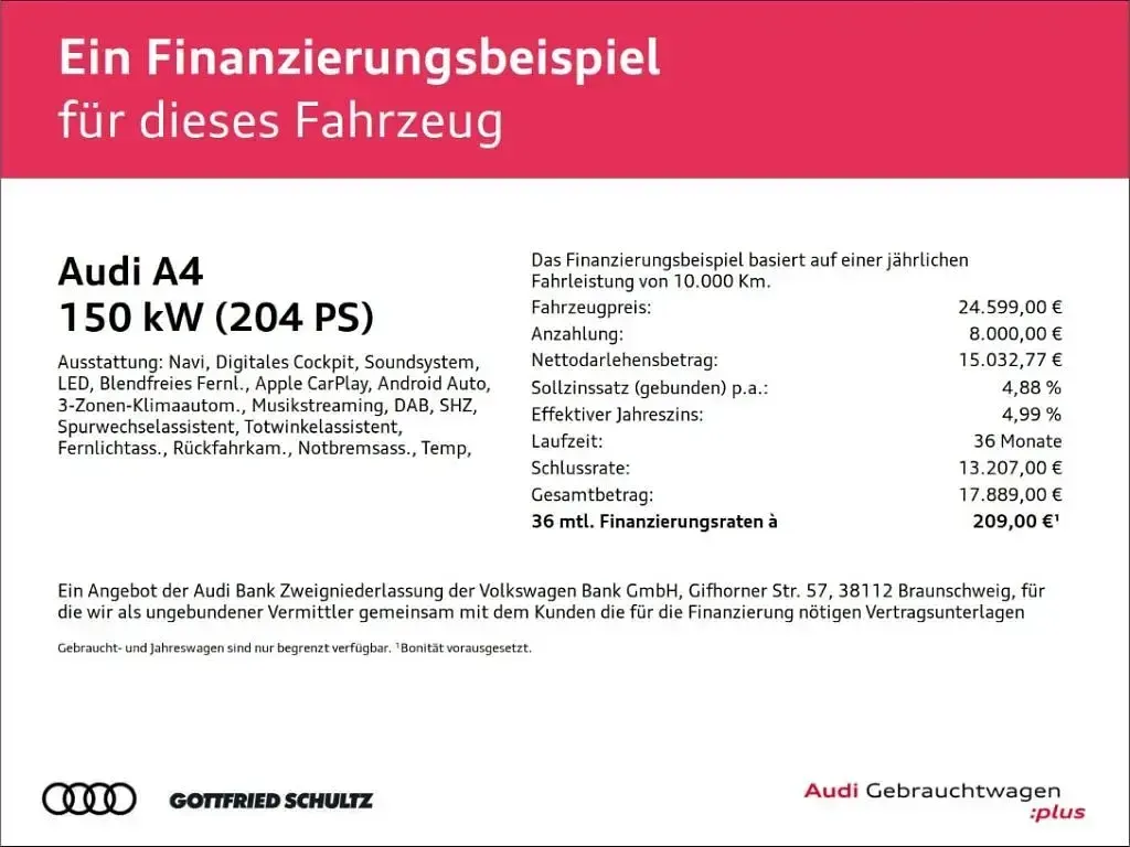Gebraucht Audi A4 Advanced 204 PS (150 kW) 2023 Grau Kombi