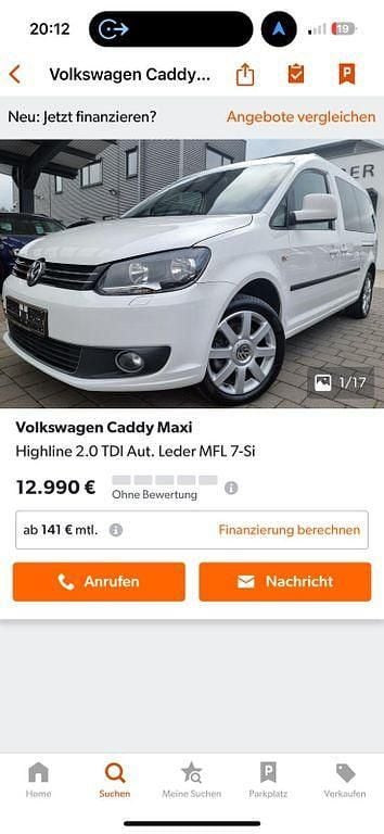 Weiß Gebraucht 2011 VW Caddy Maxi Highline Van / Kleinbus | 10.500 € (Superpreis) - Bild 1/4