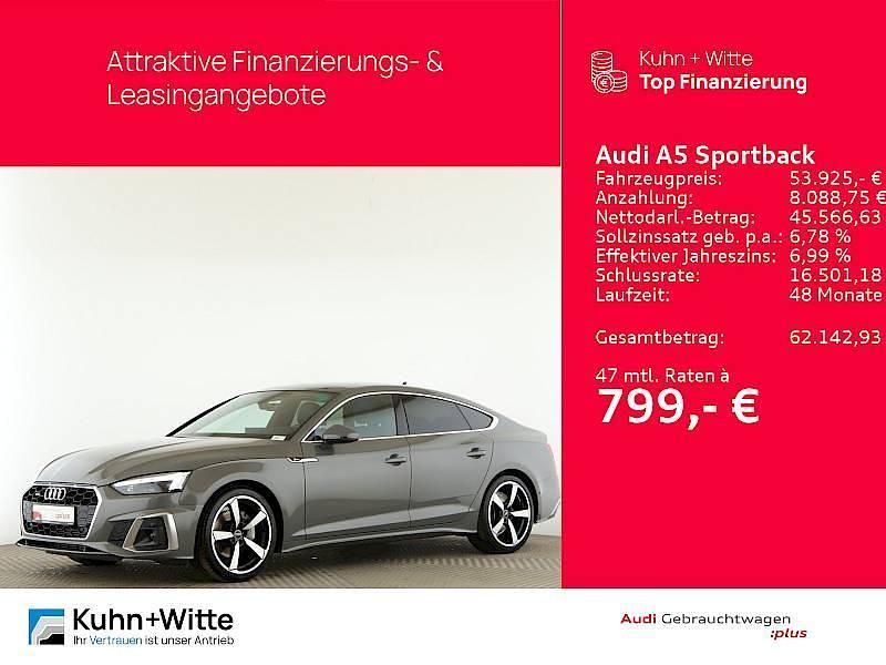 Grau Gebraucht 2025 Audi A5 Sportback S-Line Limousine | 52.499 € - Bild 1/4