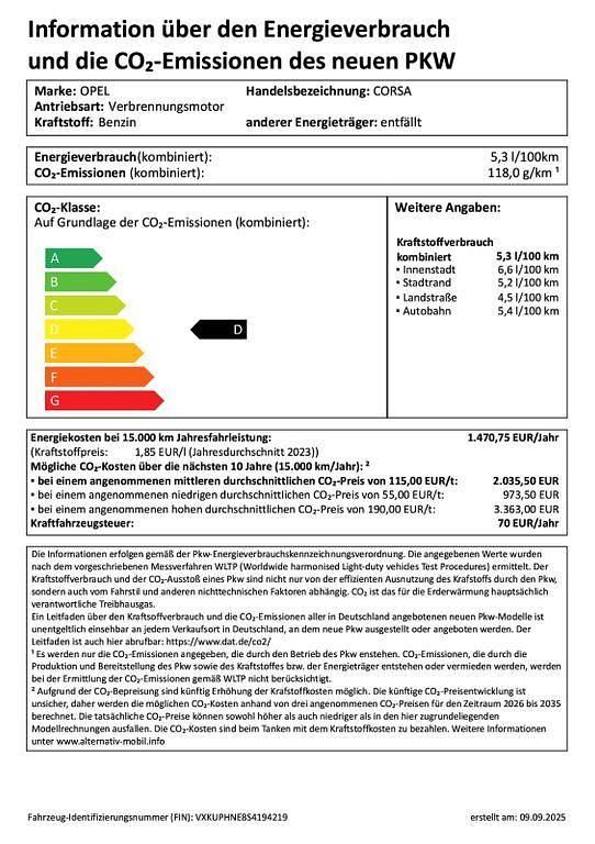Schwarz Neu 2025 Opel Corsa Limousine | 19.990 € (Fairer Preis) - Bild 1/1