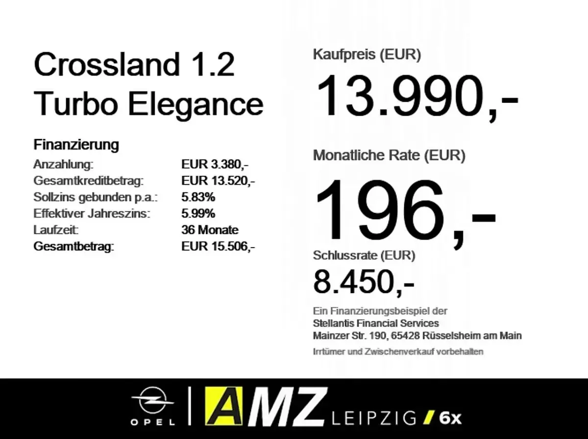 Gebraucht Opel Crossland X Elegance 131 PS (96 kW) 2022 Diamant schwarz/karbon schwarz SUV