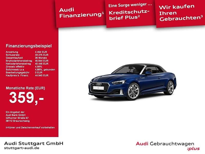 Navarrablau metallic Gebraucht 2023 Audi A5 Cabriolet Advanced Plus Cabrio | 44.940 € (Fairer Preis) - Bild 1/1