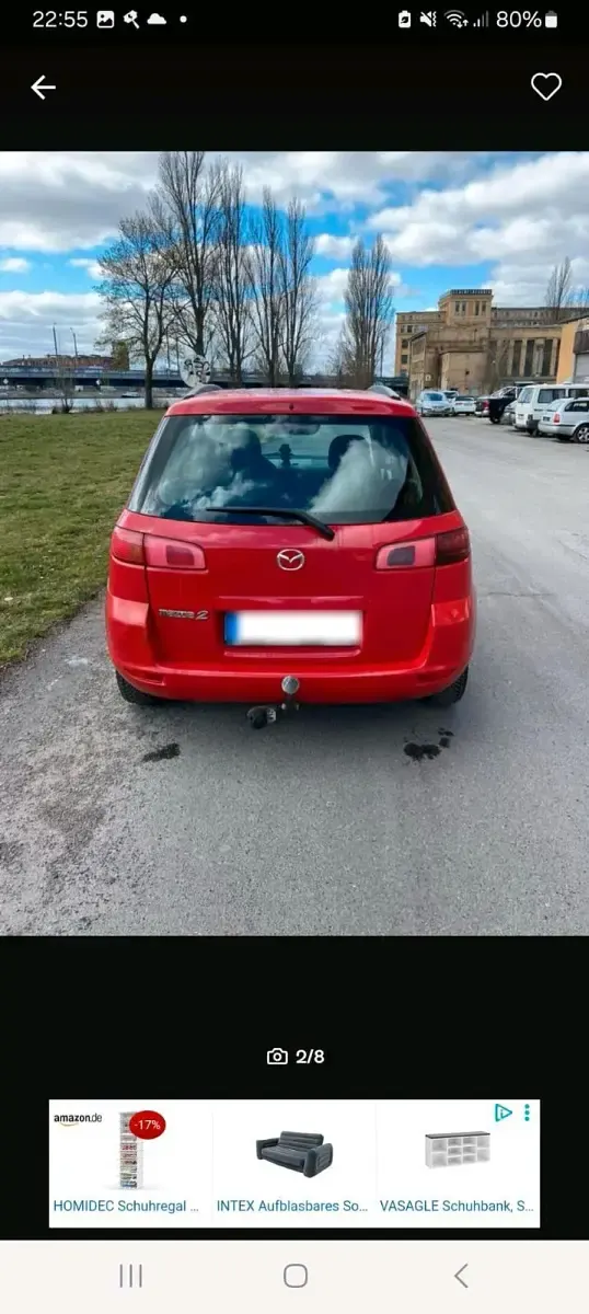 Gebraucht Mazda 2 75 PS (55 kW) 2003 Rot Kleinwagen