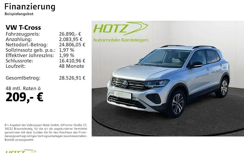 Neu VW T-Cross 95 PS (69 kW) 2026 Rauchgrau metallic SUV