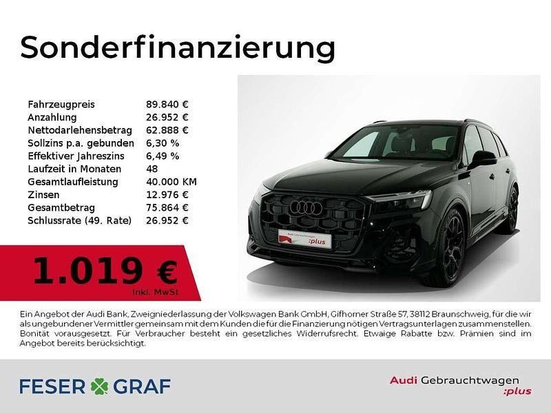Mythosschwarz metallic Gebraucht 2025 Audi Q7 S-Line SUV | 89.840 € (Teuer) - Bild 1/2