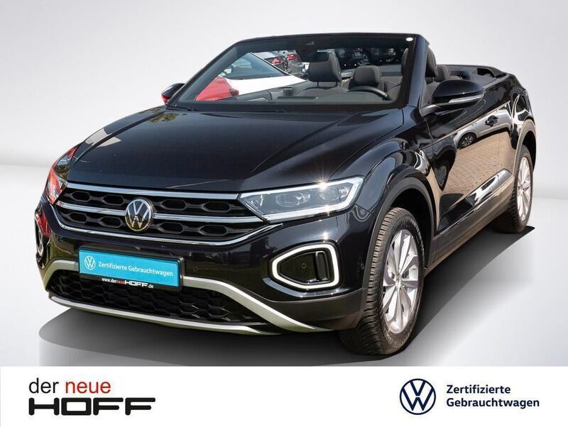 Deep black perleffekt schwarz Gebraucht 2024 VW T-Roc Cabriolet Style Cabrio | 24.975 € (Superpreis) - Bild 1/4