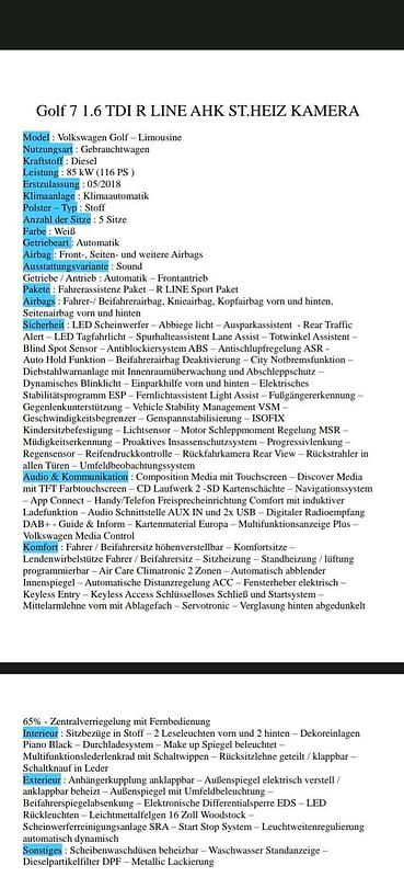 Weiß Gebraucht 2018 VW Golf VII R-line Limousine | 15.800 € (Fairer Preis) - Bild 1/4