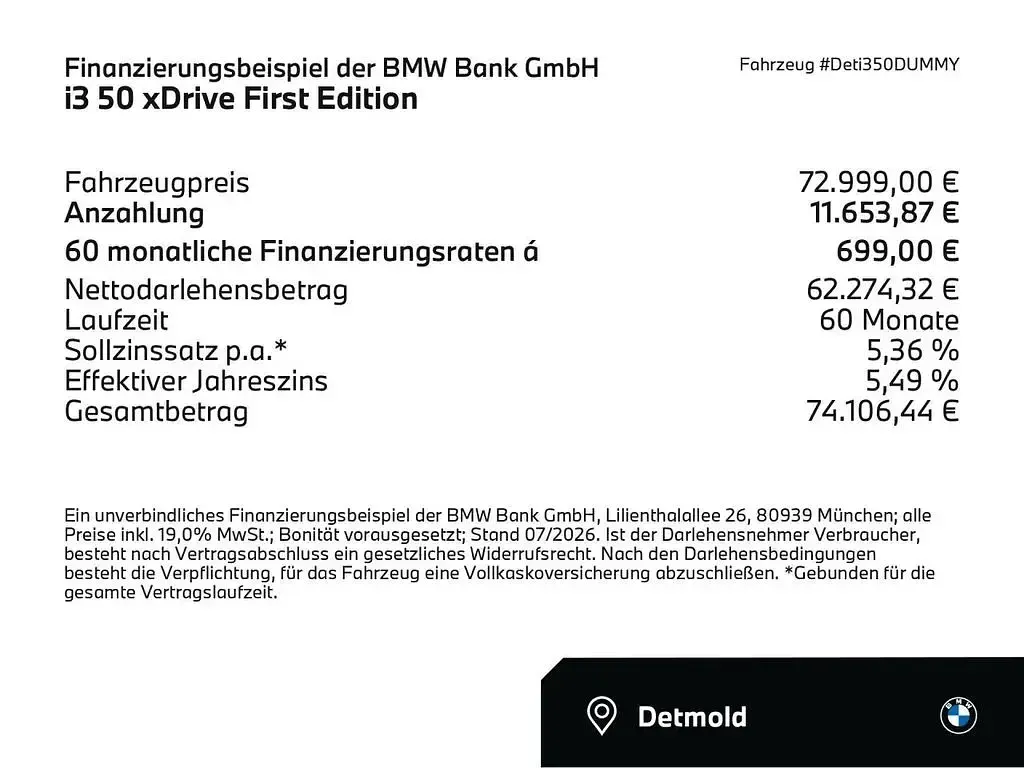 Neu BMW i3 Sport Line 344 kW (469 PS) 2026 Brooklyn grau metallic (grau) Limousine
