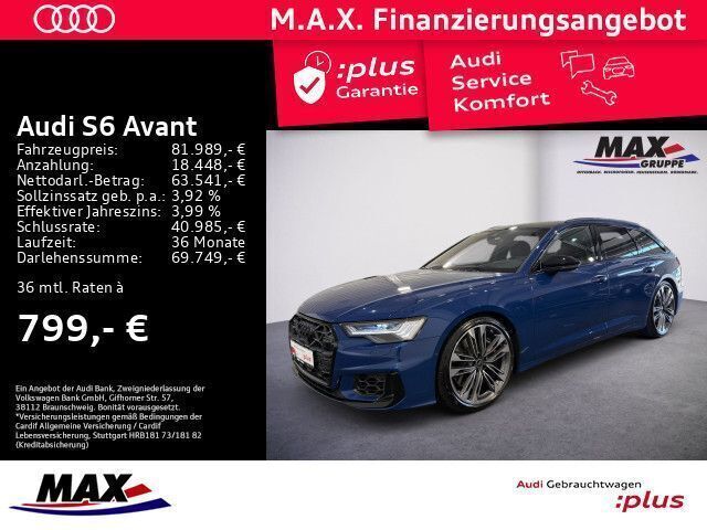 Ascariblau metallic Gebraucht 2024 Audi S6 Ambiente Kombi | 83.989 € - Bild 1/3