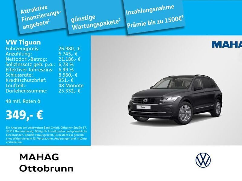 Grau Gebraucht 2023 VW Tiguan Life SUV | 26.980 € (Guter Preis) - Bild 1/2