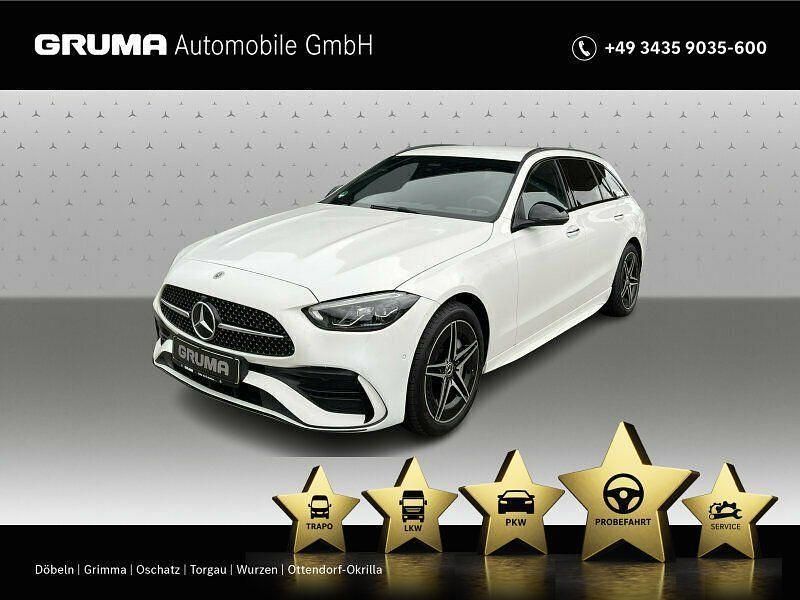 Unilack polarweiß Gebraucht 2024 Mercedes C300e Night Kombi | 50.990 € (Teuer) - Bild 1/4