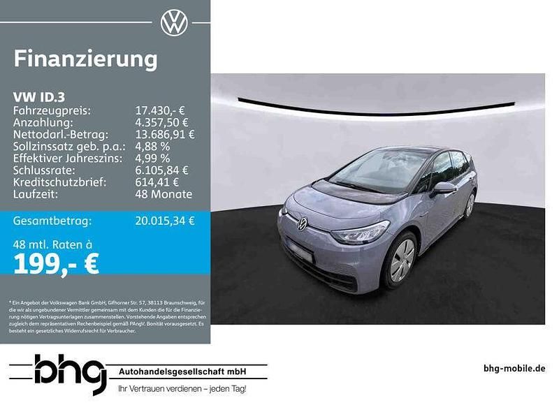 Grau Gebraucht 2021 VW ID.3 Pure Kleinwagen | 17.430 € (Fairer Preis) - Bild 1/4