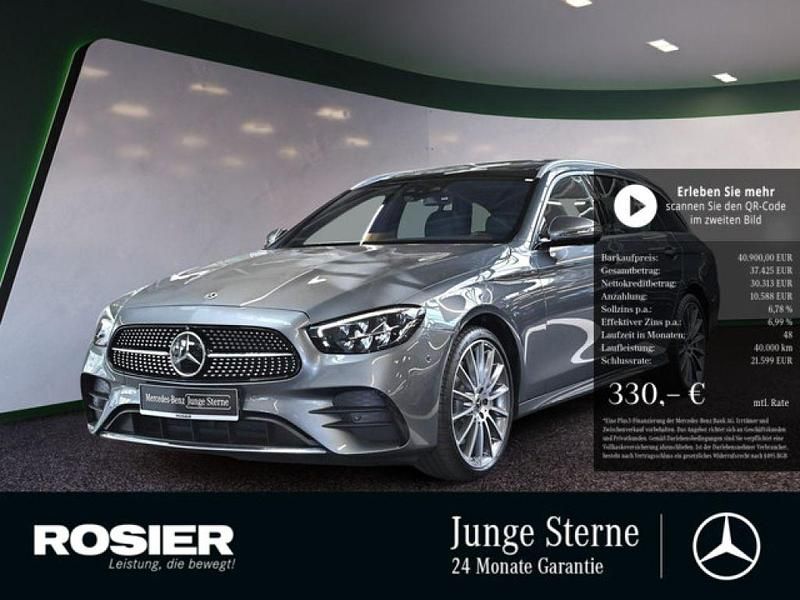 Grau / selenitgrau (metallic) Gebraucht 2022 Mercedes E400 AMG Kombi | 41.600 € (Superpreis) - Bild 1/4