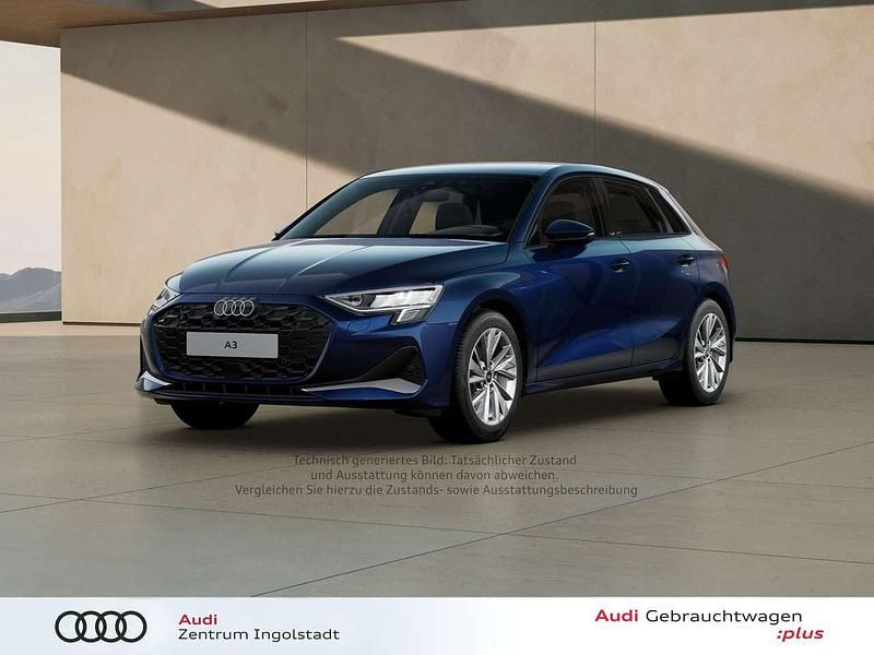 Navarrablau metallic Gebraucht 2024 Audi A3 Sportback Advanced Limousine | 28.980 € (Fairer Preis) - Bild 1/3