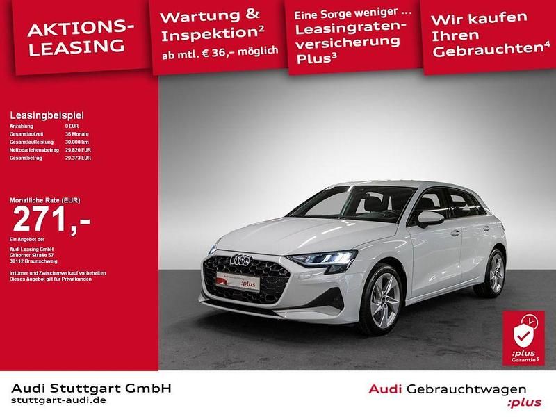 Gletscherweiãÿ metallic Gebraucht 2025 Audi A3 Sportback Advanced Plus Limousine | 29.820 € (Fairer Preis) - Bild 1/2