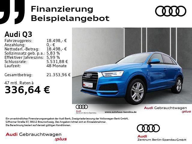 Blau Gebraucht 2018 Audi Q3 S-Line SUV | 18.498 € (Superpreis) - Bild 1/4