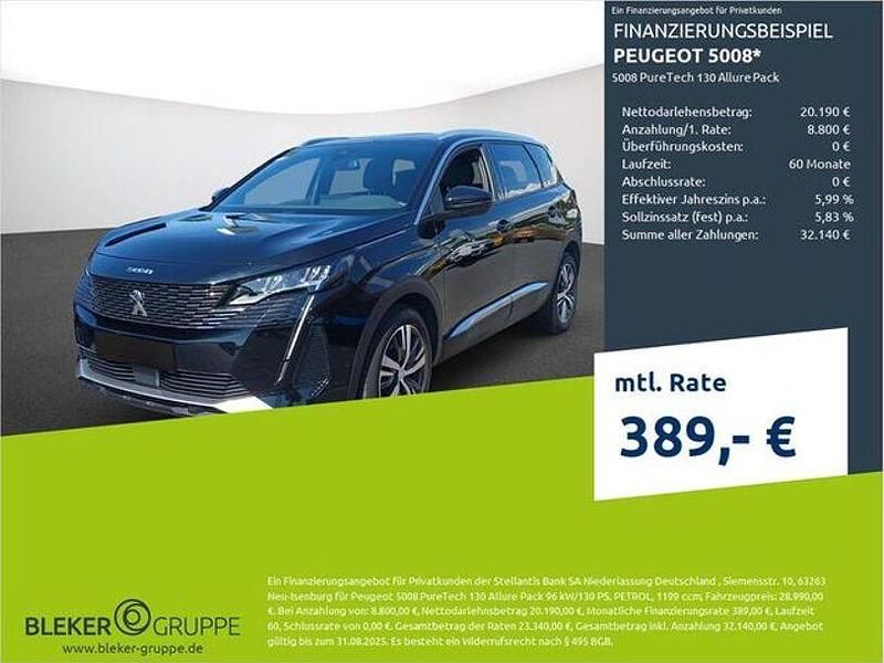 Perlaneraschwarz Gebraucht 2023 Peugeot 5008 Allure Van / Kleinbus | 28.990 € (Fairer Preis) - Bild 1/3