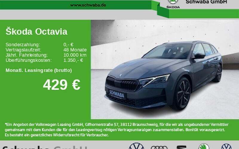 Grau Neu 2024 Skoda Octavia SportLine Kombi | 37.460 € (Teuer) - Bild 1/4