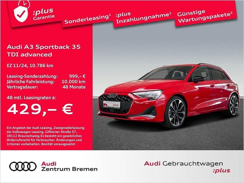 Progressivrot metallic Gebraucht 2024 Audi A3 Advanced Limousine | 37.770 € (Teuer) - Bild 1/4
