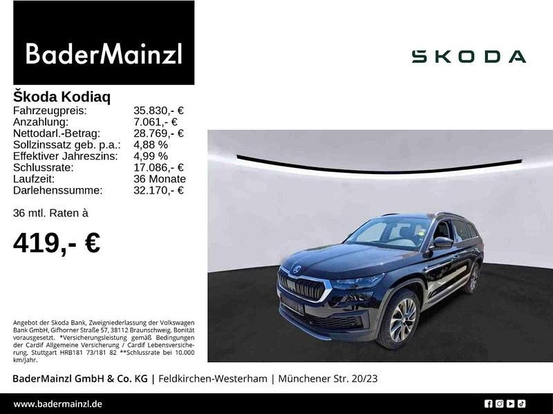 Blackmagic perleffekt (metallic) Gebraucht 2022 Skoda Kodiaq Clever SUV | 35.830 € (Fairer Preis) - Bild 1/3