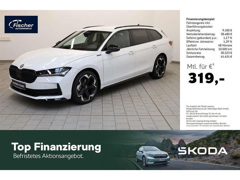 Weiss Neu 2025 Skoda Superb SportLine Kombi | 47.980 € (Fairer Preis) - Bild 1/4