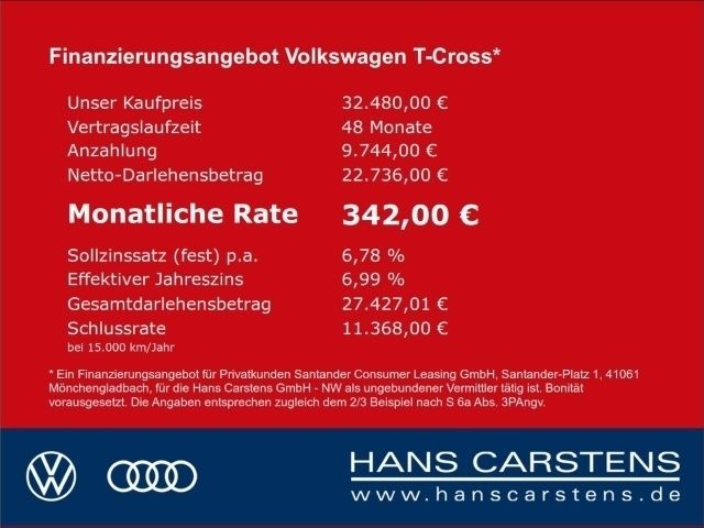 Silber Neu 2025 VW T-Cross SUV | 32.480 € (Etwas zu teuer) - Bild 1/1