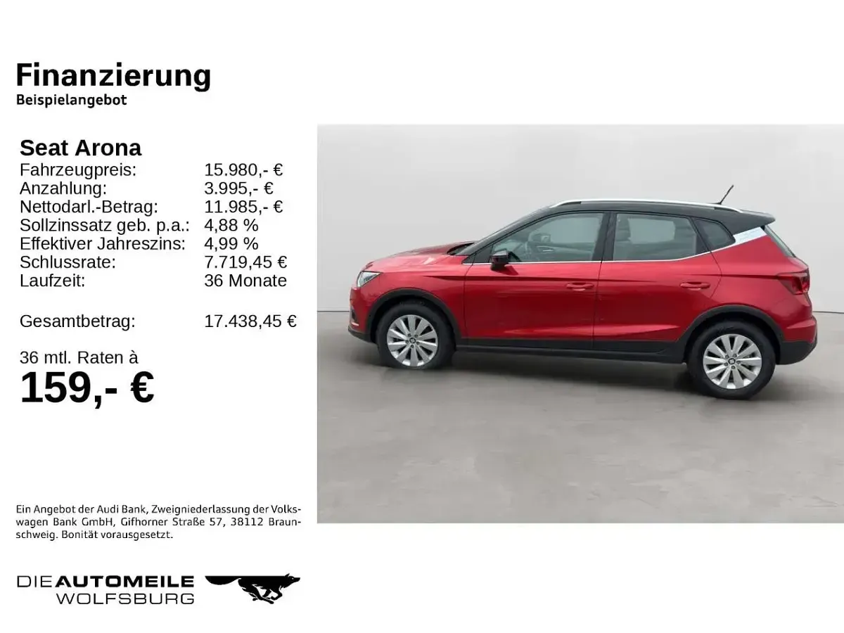 Gebraucht Seat Arona Beats 110 PS (80 kW) 2021 "desire" rot/mitternachtsschwa SUV