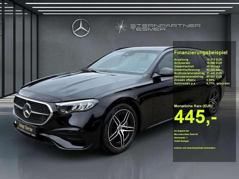 Metalliclack obsidianschwarz Gebraucht 2024 Mercedes E200 AMG line Kombi | 43.650 € (Fairer Preis) - Bild 1/3