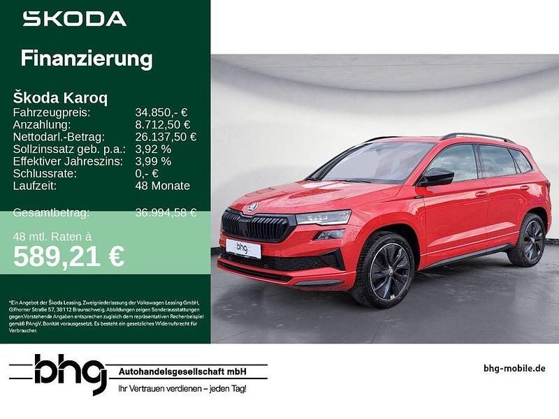 Rot Gebraucht 2024 Skoda Karoq SportLine SUV | 34.850 € (Guter Preis) - Bild 1/4