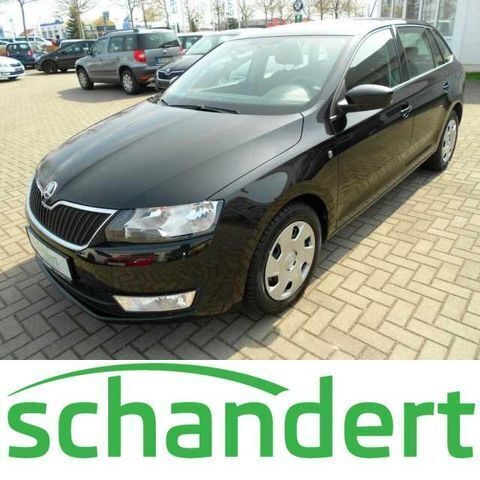 Schwarz metallic Gebraucht 2014 Skoda Rapid Ambition Limousine | 14.450 € - Bild 1/4