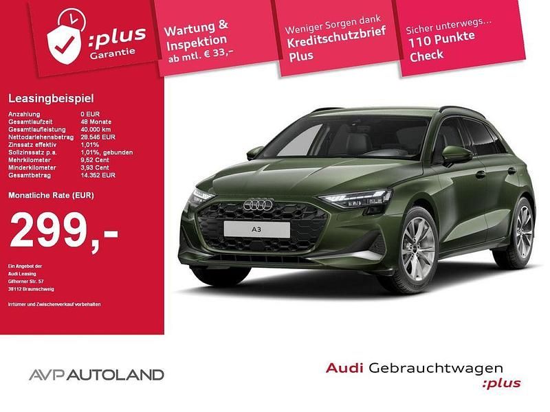 Grün Gebraucht 2025 Audi A3 Sportback Advanced Limousine | 34.699 € (Fairer Preis) - Bild 1/4