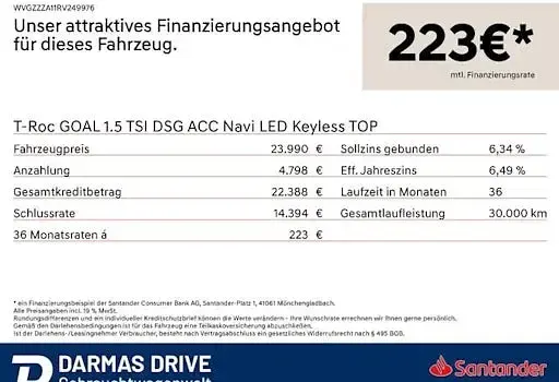 Second-hand VW T-Roc Goal 150 CP (110 kW) 2024 Gri SUV