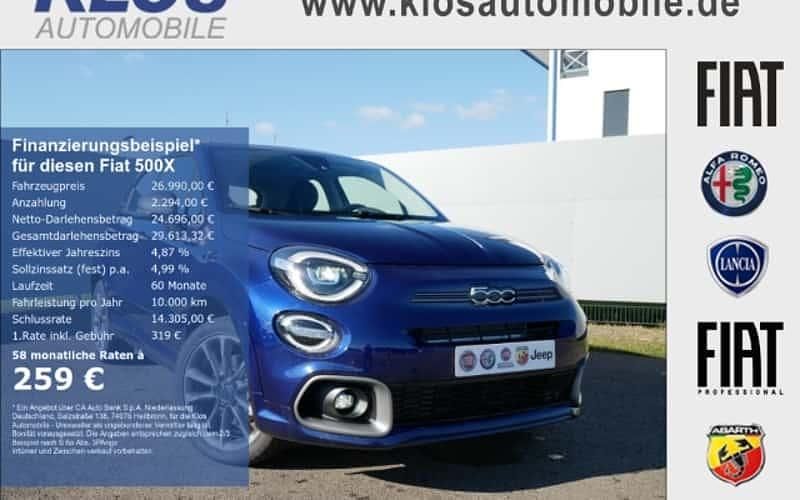 Blau Gebraucht 2024 Fiat 500X Dolcevita SUV | 26.990 € (Teuer) - Bild 1/4