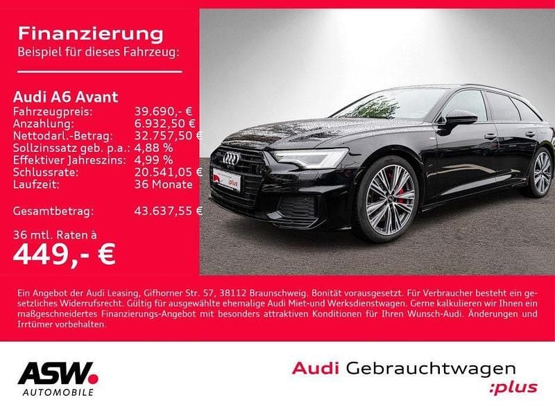 Mythosschwarz metallic Gebraucht 2022 Audi A6 S-Line Kombi | 39.690 € (Superpreis) - Bild 1/4