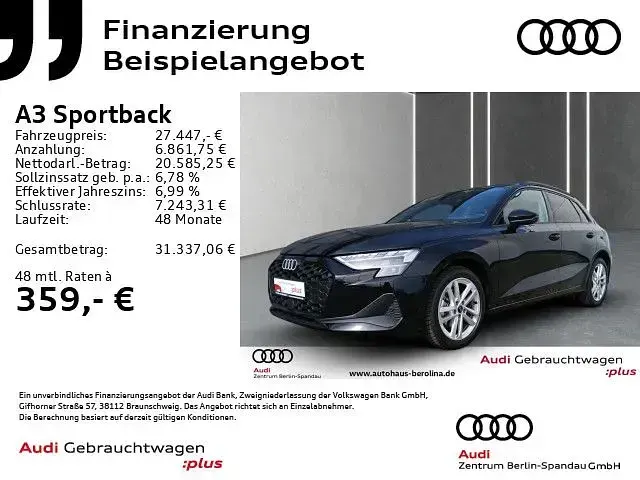 Gebraucht Audi A3 Ambiente 116 PS (85 kW) 2025 Schwarz Limousine