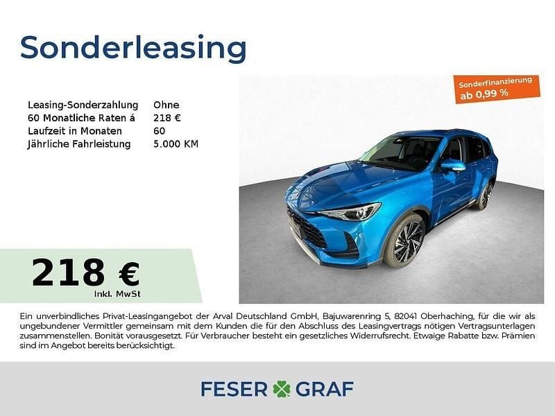 Neu MG ZS Luxury 197 PS (144 kW) 2025 Blau Limousine