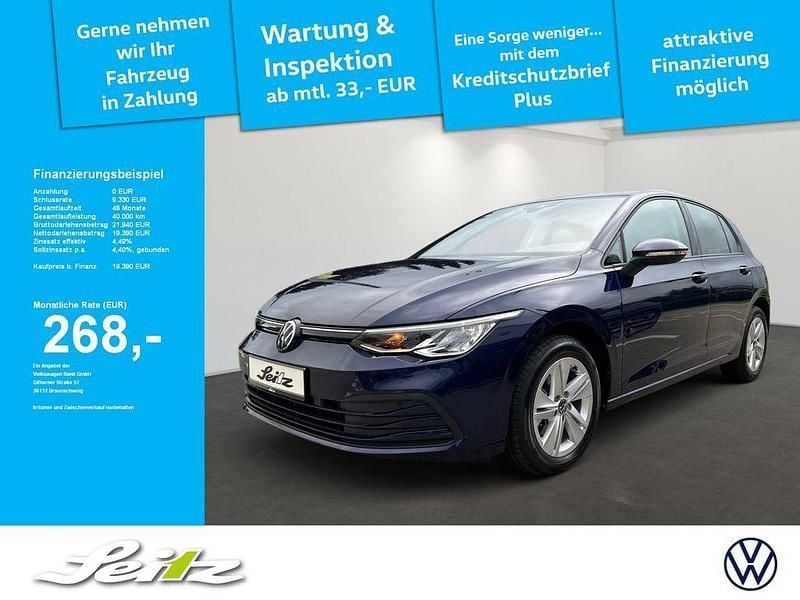 Atlantic blue Gebraucht 2021 VW Golf VIII Life Limousine | 19.390 € (Guter Preis) - Bild 1/3