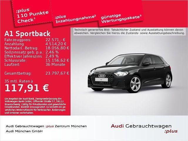 Schwarz Gebraucht 2024 Audi A1 Sportback Advanced Kleinwagen | 22.571 € (Fairer Preis) - Bild 1/2