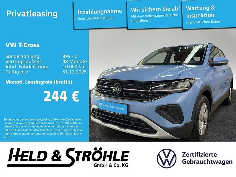 Clear blue metallic (metallic) Gebraucht 2024 VW T-Cross Life SUV | 23.660 € (Fairer Preis) - Bild 1/3