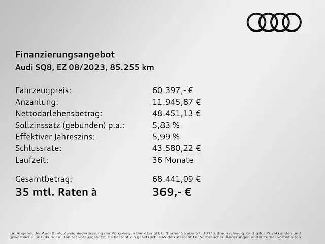 Gebraucht Audi SQ8 Sport 507 PS (372 kW) 2023 Mythosschwarz metallic SUV