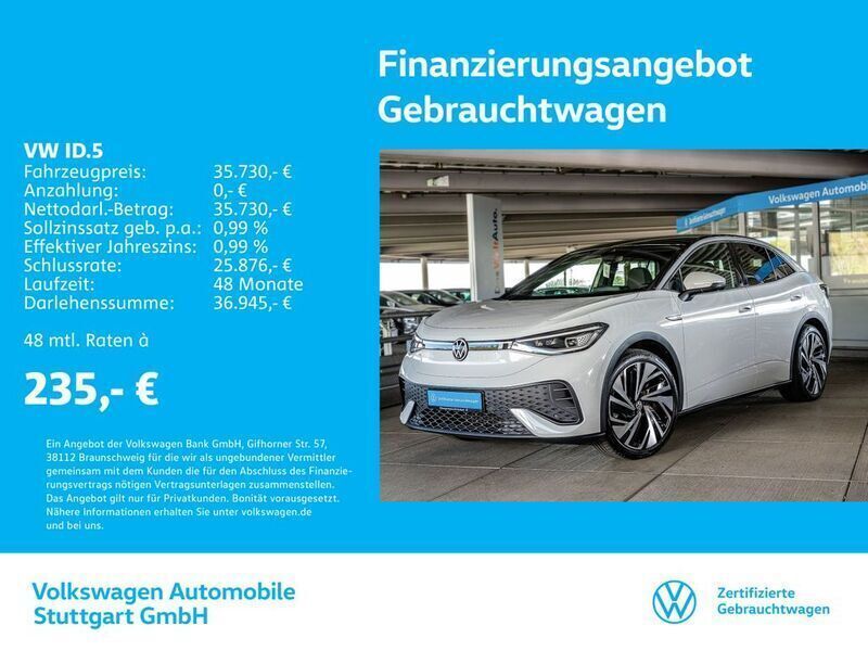 Blanco nevada/schwarz Gebraucht 2023 VW ID.5 Pro Performance SUV | 35.730 € (Fairer Preis) - Bild 1/3