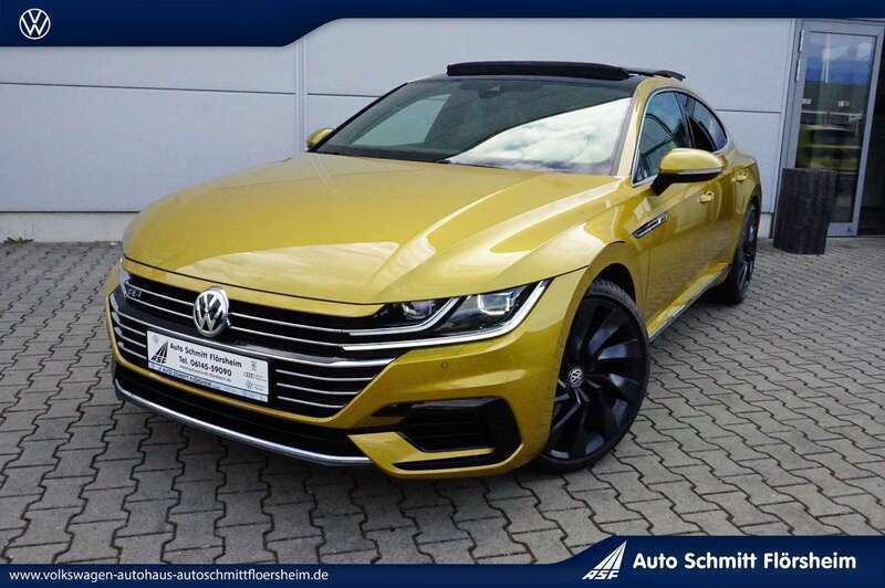 Kurkumagelbmetallic Gebraucht 2019 VW Arteon R-line Coupé | 30.890 € (Fairer Preis) - Bild 1/4