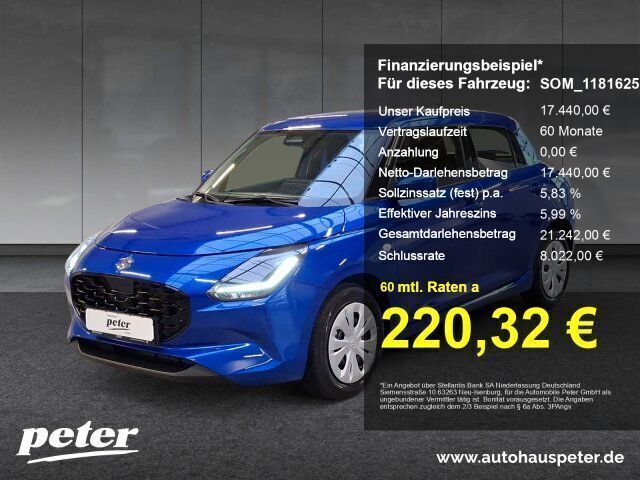 Frontier blue pearl met. Neu 2024 Suzuki Swift Club Kleinwagen | 17.440 € - Bild 1/4