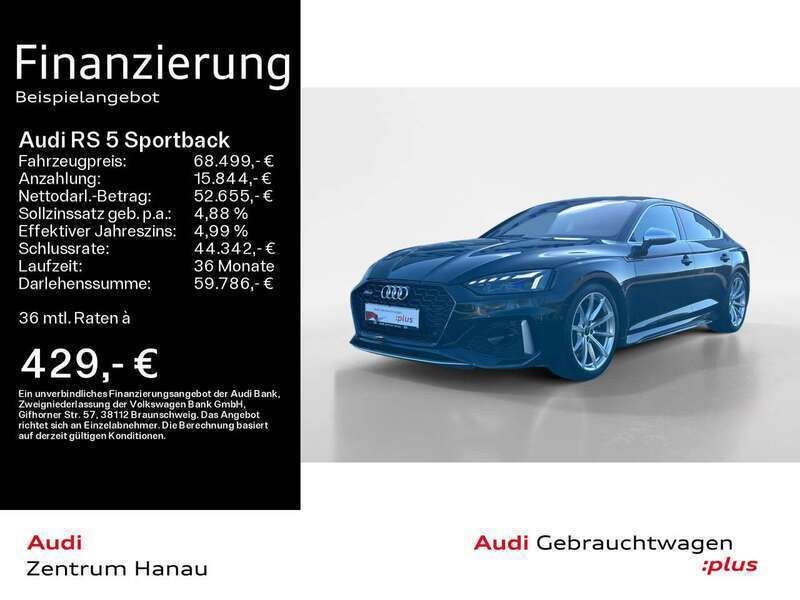 Mythosschwarz metallic Gebraucht 2023 Audi RS5 Limousine | 68.499 € (Superpreis) - Bild 1/4