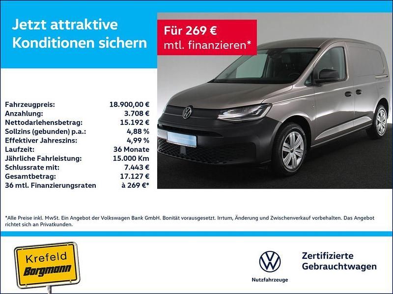 Mojave beige metallic (metallic) Gebraucht 2021 VW Caddy Van / Kleinbus | 18.900 € (Superpreis) - Bild 1/3